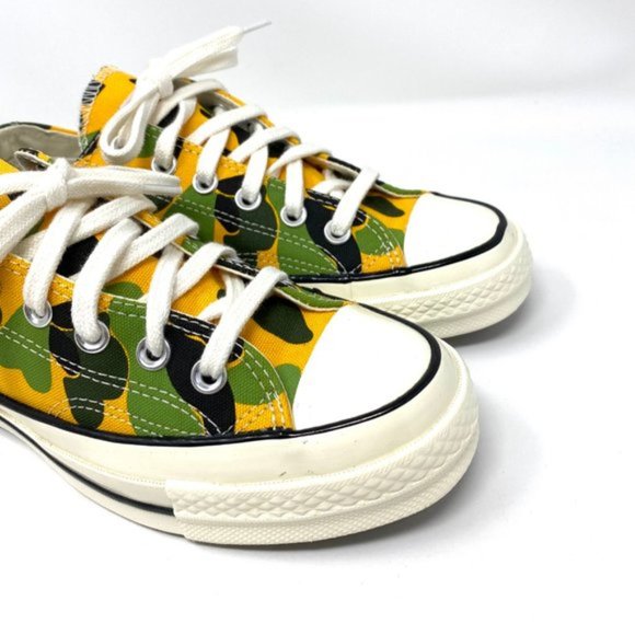 Converse Chuck 70 Low Canvas Camo Yellow Green Sneakers Women's Sizes 164408C - Picture 5 of 9